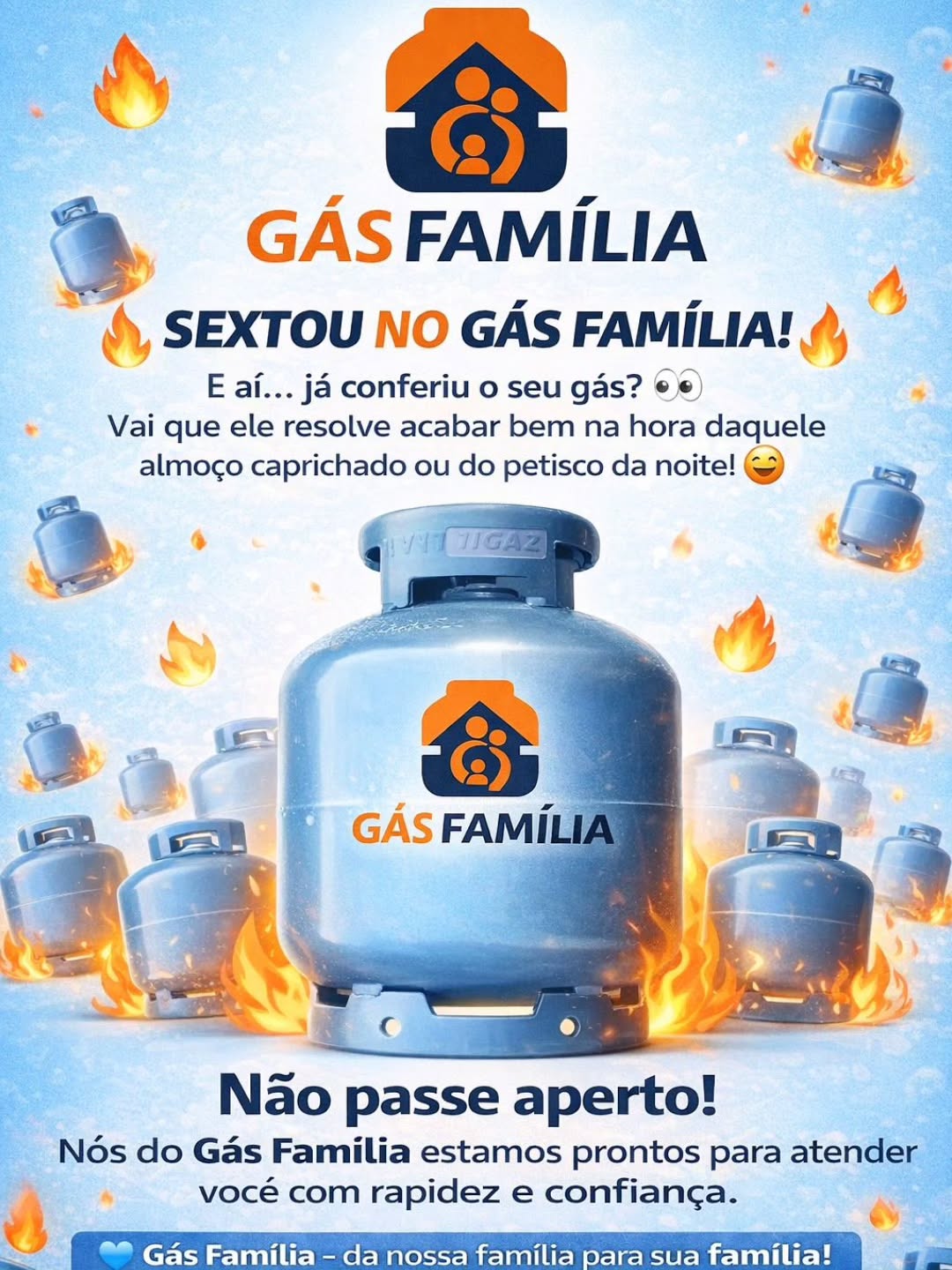 Banner de gás de cozinha da Gás Família