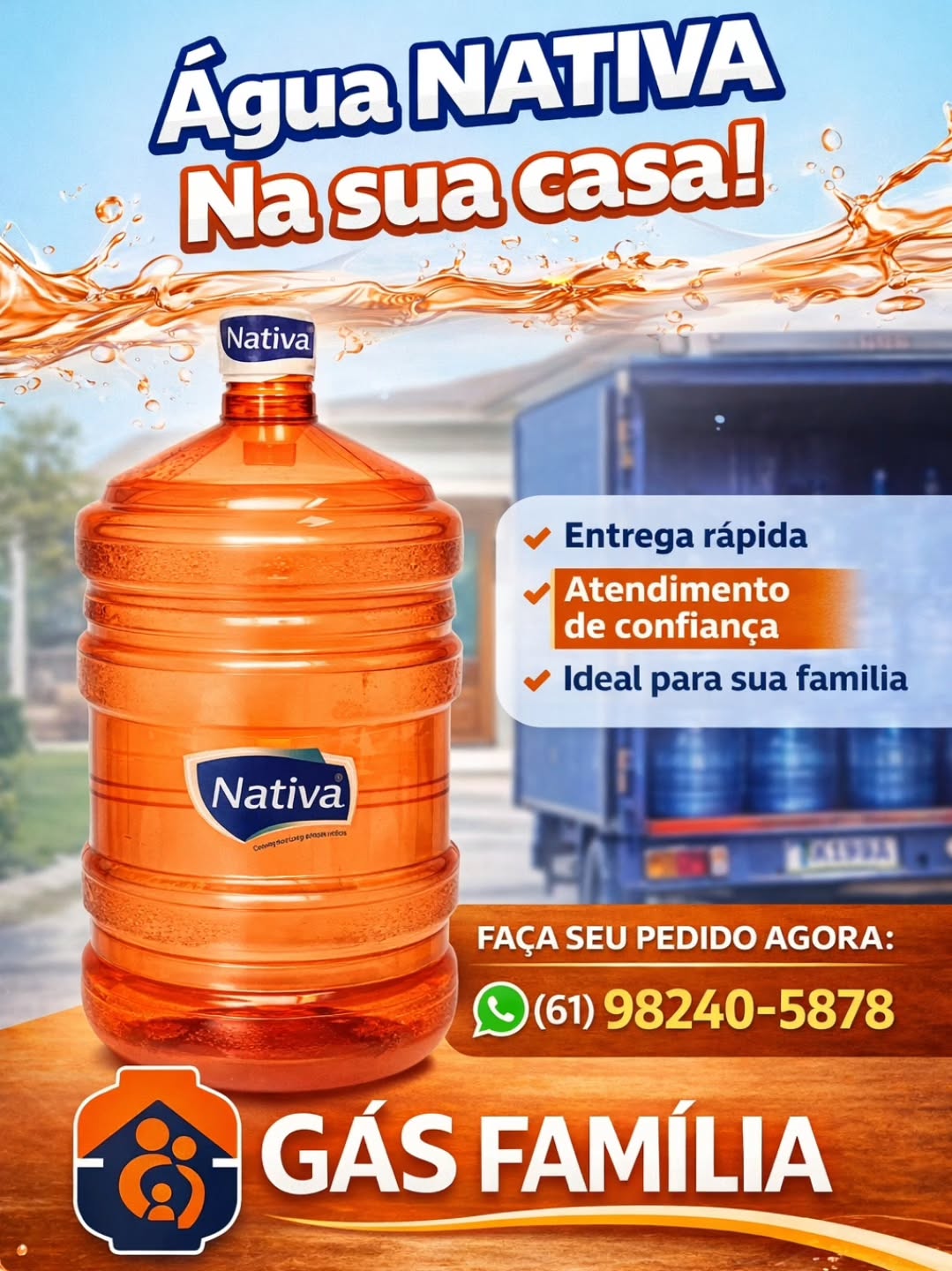 Banner promocional da água Nativa na sua casa